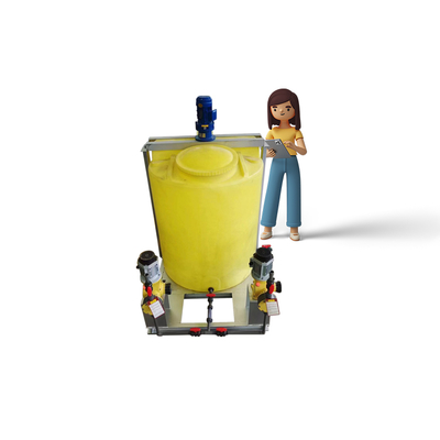 IEPP Portable PE Plastic Chemical Dosing Storage tank PAC PAM Coagulant Flocculant Polymer Preparation System With Metering Pump
