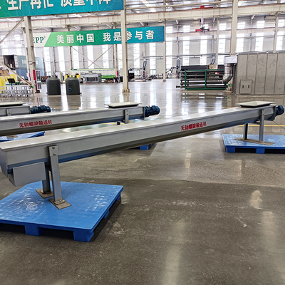 SS304 WWTP Industrial Spiral Machine Mud Cake Transfer Horizontal Shaftless Screw Sludge Conveyor Unit Pump Motor PLC-for Farms